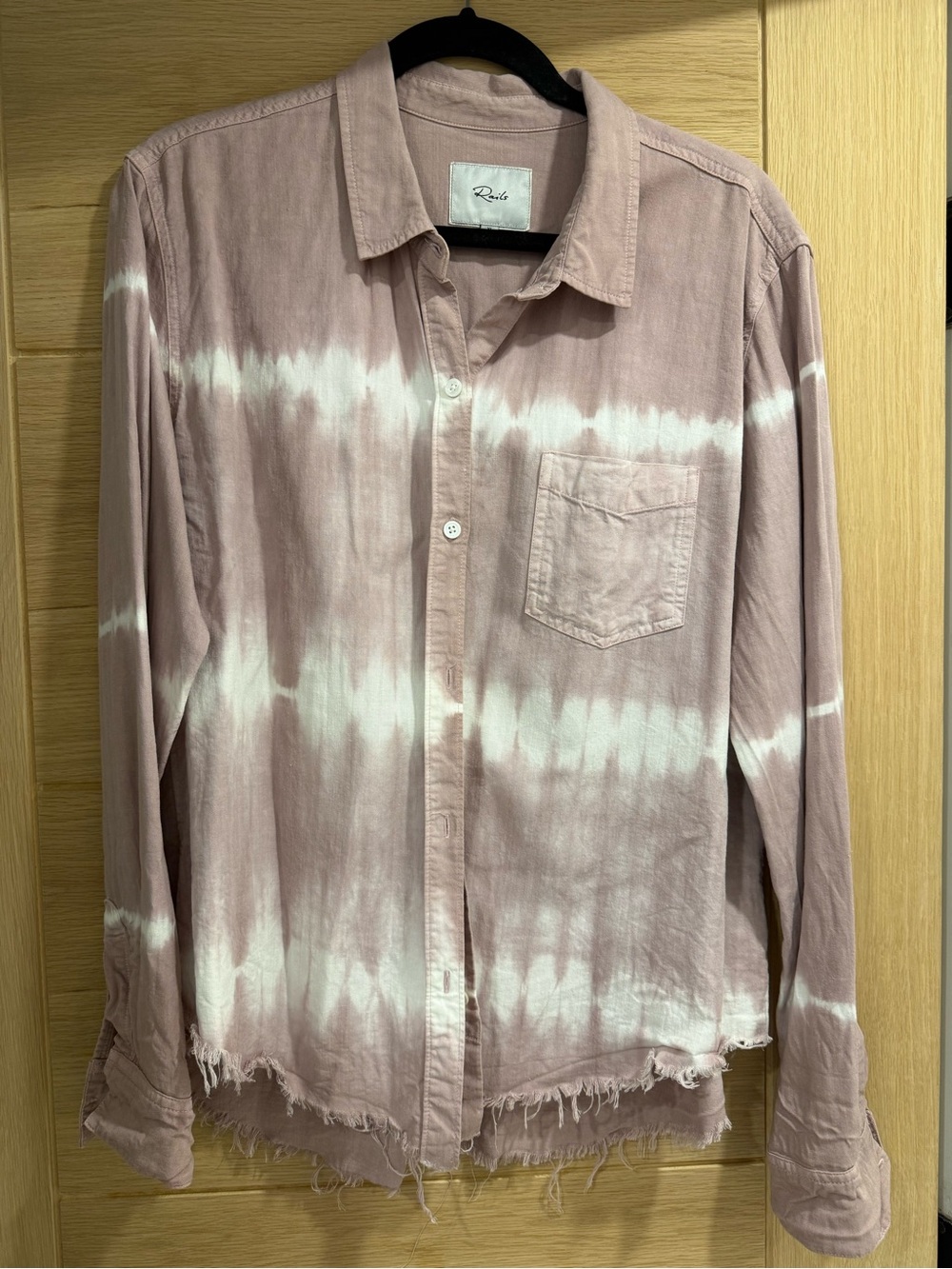 Rails Mauve and White Tie-Dye Button Down Shirt